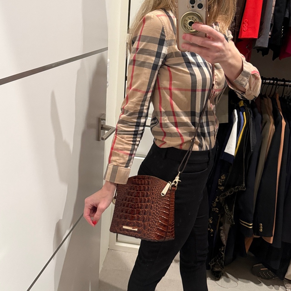 Brahmin Mini Duxbury Brown Pecan Melbourne Crossbody Bag - Picture 2 of 7